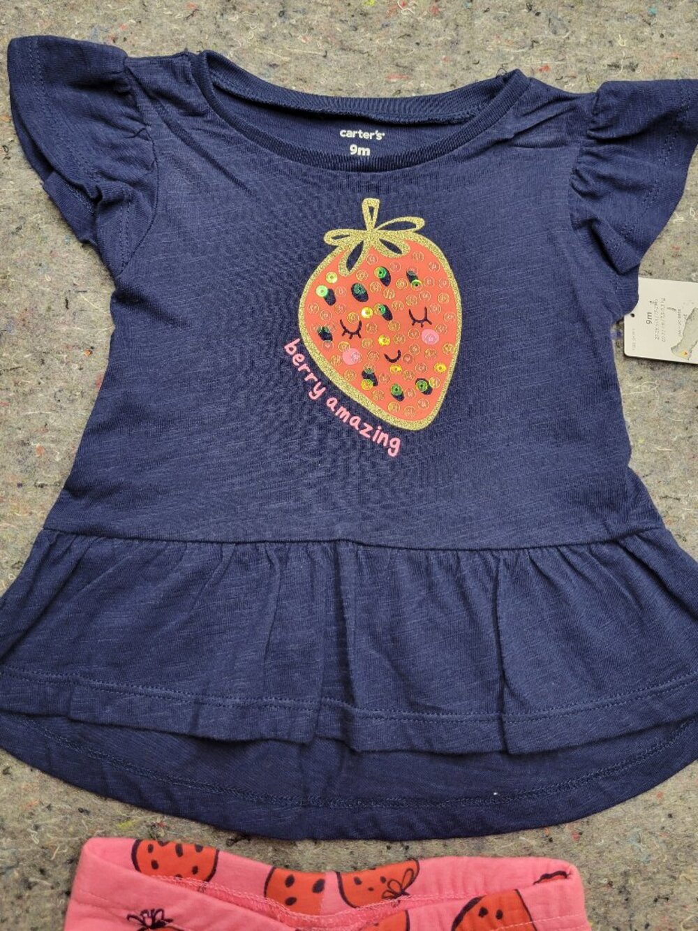 Infant pant set, Carters, size 9 months, blue and red, new with Tags